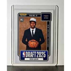 Derik Queen Rookie 2025-26 Panini NBA #13 Draft Night Card New Orleans Pelicans